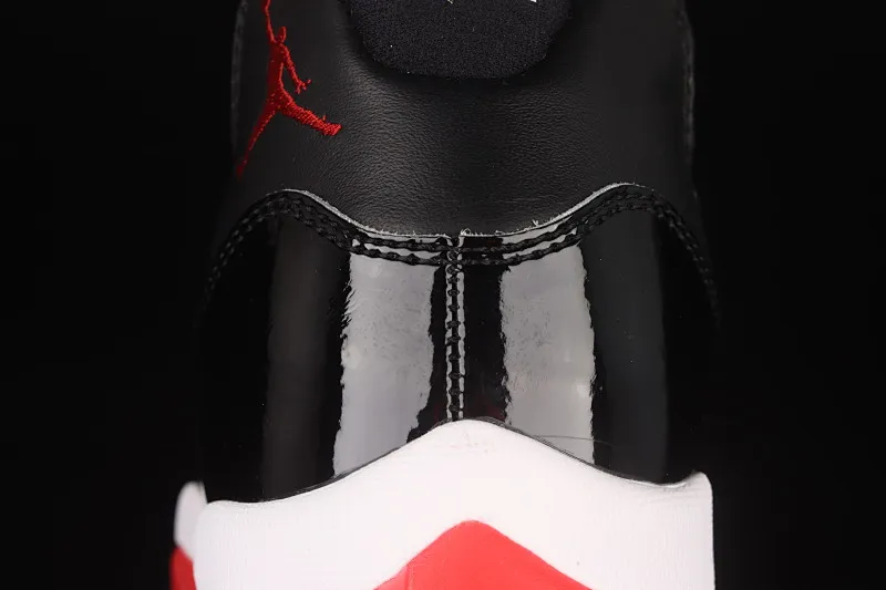 All categories Air Jordan Jordan series basketball shoes Air Jordan 11 F version Air Jordan 11 "Bred" AJ11 Joe 11 patent leather black and red first year replica high-top basketball shoes 378037-061